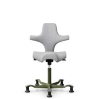 HÅG Capisco 8106 - Steelcut Trio 3 (Kvadrat) - Laine / Polyamide - STT133 - Light grey - Moss Grey - 200 mm (hauteur d’assise 46–64 cm) - Patins