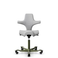 HÅG Capisco 8106 - Steelcut Trio 3 (Kvadrat) - Lana / Poliamida - STT133 - Light grey - Moss Grey - 265 mm (seat height 53-79cm) - Hard castors for soft floors