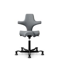 HÅG Capisco 8106 - Steelcut Trio 3 (Kvadrat) - Wool / Polyamide - STT153 - Grey - Silver - 150mm (seat height 40–55cm) - Glides