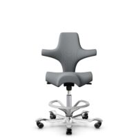 HÅG Capisco 8106 - Steelcut Trio 3 (Kvadrat) - Wool / Polyamide - STT153 - Grey - Silver - 265 mm (seat height 53-79cm) - Soft castors for hard floors