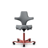 HÅG Capisco 8106 - Steelcut Trio 3 (Kvadrat) - Lana / Poliamida - STT153 - Grey - Blush Rose - 200 mm (seat height 46-64cm) - Soft castors for hard floors