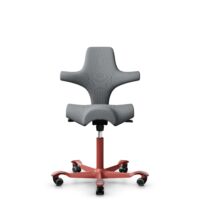 HÅG Capisco 8106 - Steelcut Trio 3 (Kvadrat) - Laine / Polyamide - STT153 - Grey - Blush Rose - 265 mm (hauteur d’assise 53–79 cm) - Roues souples pour sols durs