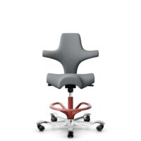HÅG Capisco 8106 - Steelcut Trio 3 (Kvadrat) - Wolle / Polyamid - STT153 - Grey - Blush Rose - 265 mm (Sitzhöhe 53-79cm) - Weiche Rollen für harte Böden