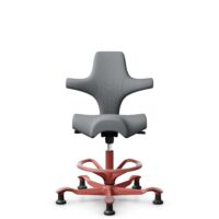 HÅG Capisco 8106 - Steelcut Trio 3 (Kvadrat) - Wol / Polyamide - STT153 - Grey - Framekleur - Blush Rose - Gasveer - 265 mm (Zithoogte 53-79cm) - Vloercontact - Glijdoppen - Voetenring - Ja, in framekleur - Voetster - Nee, voetster in framekleur