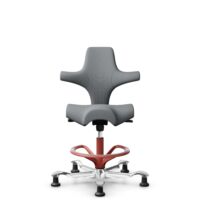 HÅG Capisco 8106 - Steelcut Trio 3 (Kvadrat) - Laine / Polyamide - STT153 - Blush Rose - 265 mm (hauteur d’assise 53–79 cm) - Patins