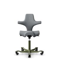 HÅG Capisco 8106 - Steelcut Trio 3 (Kvadrat) - Laine / Polyamide - STT153 - Grey - Moss Grey - 200 mm (hauteur d’assise 46–64 cm) - Roues dures pour sols souples