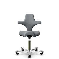 HÅG Capisco 8106 - Steelcut Trio 3 (Kvadrat) - Laine / Polyamide - STT153 - Grey - Moss Grey - 200 mm (hauteur d’assise 46–64 cm) - Roues dures pour sols souples