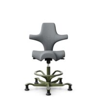 HÅG Capisco 8106 - Steelcut Trio 3 (Kvadrat) - Wool / Polyamide - STT153 - Grey - Moss Grey - 265 mm (seat height 53-79cm) - Glides