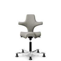 HÅG Capisco 8106 - Steelcut Trio 3 (Kvadrat) - Wool / Polyamide - STT253 - Beige-grey - Black - 265 mm (seat height 53-79cm) - Glides