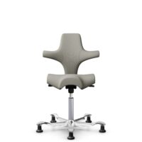 HÅG Capisco 8106 - Steelcut Trio 3 (Kvadrat) - Wełna / Poliamid - STT253 - Beige-grey - Silver - 200 mm (seat height 46-64cm) - Glides