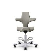 HÅG Capisco 8106 - Steelcut Trio 3 (Kvadrat) - Wol / Polyamide - STT253 - Beige-grey - Framekleur - Zilver - Gasveer - 265 mm (Zithoogte 53-79cm) - Vloercontact - Zachte wielen t.b.v. harde vloeren - Voetenring - Ja, in framekleur - Voetster - Nee, voe...