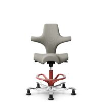 HÅG Capisco 8106 - Steelcut Trio 3 (Kvadrat) - Wool / Polyamide - STT253 - Beige-grey - Blush Rose - 265 mm (seat height 53-79cm) - Glides