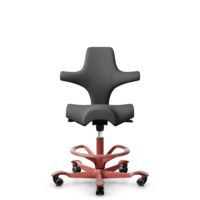 HÅG Capisco 8106 - Steelcut Trio 3 (Kvadrat) - Wool / Polyamide - STT383 - Charcoal - Blush Rose - 265 mm (seat height 53-79cm) - Soft castors for hard floors
