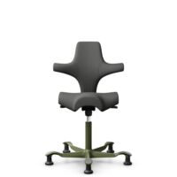 HÅG Capisco 8106 - Steelcut Trio 3 (Kvadrat) - Wolle / Polyamid - STT383 - Charcoal - Moss Grey - 200 mm (Sitzhöhe 46-64cm) - Bodengleiter