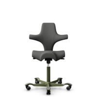 HÅG Capisco 8106 - Steelcut Trio 3 (Kvadrat) - Wool / Polyamide - STT383 - Charcoal - Moss Grey - 265 mm (seat height 53-79cm) - Soft castors for hard floors