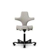 HÅG Capisco 8106 - Steelcut Trio 3 (Kvadrat) - Wool / Polyamide - STT213 - Light beige - Black - 200 mm (seat height 46-64cm) - Soft castors for hard floors