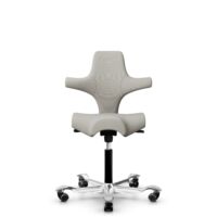 HÅG Capisco 8106 - Steelcut Trio 3 (Kvadrat) - Wool / Polyamide - STT213 - Light beige - Black - 265 mm (seat height 53-79cm) - Hard castors for soft floors