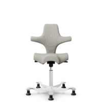 HÅG Capisco 8106 - Steelcut Trio 3 (Kvadrat) - Wool / Polyamide - STT213 - Light beige - White - 265 mm (seat height 53-79cm) - Glides