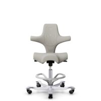 HÅG Capisco 8106 - Steelcut Trio 3 (Kvadrat) - Wool / Polyamide - STT213 - Light beige - Silver - 200 mm (seat height 46-64cm) - Soft castors for hard floors