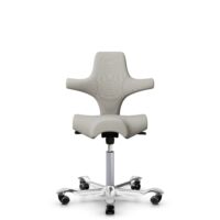 HÅG Capisco 8106 - Steelcut Trio 3 (Kvadrat) - Wool / Polyamide - STT213 - Light beige - Silver - 265 mm (seat height 53-79cm) - Hard castors for soft floors