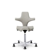 HÅG Capisco 8106 - Steelcut Trio 3 (Kvadrat) - Wool / Polyamide - STT213 - Light beige - Silver - 265 mm (seat height 53-79cm) - Glides