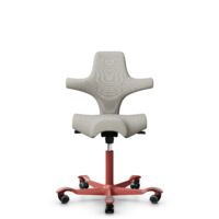 HÅG Capisco 8106 - Steelcut Trio 3 (Kvadrat) - Wool / Polyamide - STT213 - Light beige - Blush Rose - 150mm (seat height 40–55cm) - Hard castors for soft floors