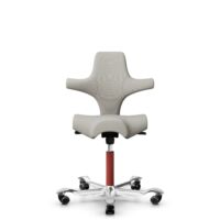 HÅG Capisco 8106 - Steelcut Trio 3 (Kvadrat) - Wol / Polyamide - STT213 - Light beige - Blush Rose - 150mm - Harde wielen t.b.v. zachte vloeren