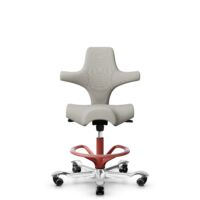 HÅG Capisco 8106 - Steelcut Trio 3 (Kvadrat) - Wool / Polyamide - STT213 - Light beige - Blush Rose - 200 mm (seat height 46-64cm) - Soft castors for hard floors
