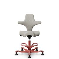 HÅG Capisco 8106 - Steelcut Trio 3 (Kvadrat) - Wol / Polyamide - STT213 - Light beige - Blush Rose - 265 mm (Zithoogte 53-79cm) - Glijdoppen