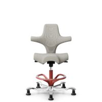 HÅG Capisco 8106 - Steelcut Trio 3 (Kvadrat) - Wool / Polyamide - STT213 - Light beige - Blush Rose - 265 mm (seat height 53-79cm) - Glides
