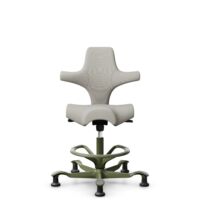 HÅG Capisco 8106 - Steelcut Trio 3 (Kvadrat) - Wol / Polyamide - STT213 - Light beige - Moss Grey - 200 mm (Zithoogte 46-64mm) - Glijdoppen