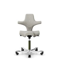 HÅG Capisco 8106 - Steelcut Trio 3 (Kvadrat) - Wool / Polyamide - STT213 - Light beige - Moss Grey - 265 mm (seat height 53-79cm) - Hard castors for soft floors