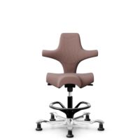 HÅG Capisco 8106 - Steelcut Trio 3 (Kvadrat) - Laine / Polyamide - STT645 - Noir - 265 mm (hauteur d’assise 53–79 cm) - Patins