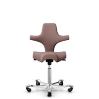 HÅG Capisco 8106 - Steelcut Trio 3 (Kvadrat) - Laine / Polyamide - STT645 - Blush Rose - 150 mm (hauteur d’assise 40–55 cm) - Roues souples pour sols durs