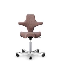 HÅG Capisco 8106 - Steelcut Trio 3 (Kvadrat) - Wool / Polyamide - STT645 - Dusty red - Blush Rose - 200 mm (seat height 46-64cm) - Hard castors for soft floors