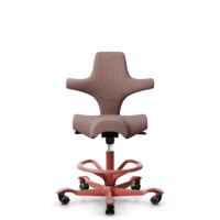 HÅG Capisco 8106 - Steelcut Trio 3 (Kvadrat) - Wool / Polyamide - STT645 - Dusty red - Blush Rose - 200 mm (seat height 46-64cm) - Hard castors for soft floors