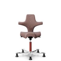 HÅG Capisco 8106 - Steelcut Trio 3 (Kvadrat) - Lana / Poliamida - STT645 - Dusty red - Blush Rose - 265 mm (seat height 53-79cm) - Glides