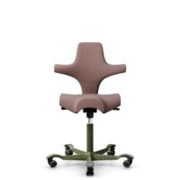 HÅG Capisco 8106 - Steelcut Trio 3 (Kvadrat) - Wolle / Polyamid - STT645 - Dusty red - Moss Grey - 265 mm (Sitzhöhe 53-79cm) - Harte Rollen für weiche Böden