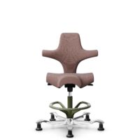 HÅG Capisco 8106 - Steelcut Trio 3 (Kvadrat) - Lana / Poliamida - STT645 - Dusty red - Moss Grey - 265 mm (seat height 53-79cm) - Glides
