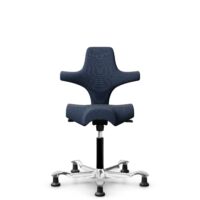 HÅG Capisco 8106 - Steelcut Trio 3 (Kvadrat) - Wool / Polyamide - STT796 - Blue - Black - 265 mm (seat height 53-79cm) - Glides