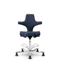HÅG Capisco 8106 - Steelcut Trio 3 (Kvadrat) - Wełna / Poliamid - STT796 - Blue - White - 265 mm (seat height 53-79cm) - Glides