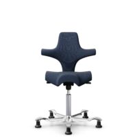 HÅG Capisco 8106 - Steelcut Trio 3 (Kvadrat) - Wool / Polyamide - STT796 - Blue - Silver - 200 mm (seat height 46-64cm) - Glides