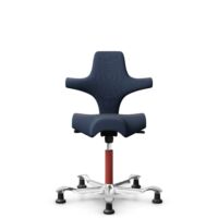 HÅG Capisco 8106 - Steelcut Trio 3 (Kvadrat) - Wool / Polyamide - STT796 - Blue - Blush Rose - 200 mm (seat height 46-64cm) - Glides