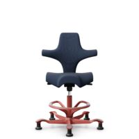HÅG Capisco 8106 - Steelcut Trio 3 (Kvadrat) - Laine / Polyamide - STT796 - Blue - Blush Rose - 200 mm (hauteur d’assise 46–64 cm) - Patins