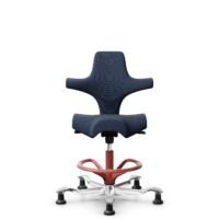 HÅG Capisco 8106 - Steelcut Trio 3 (Kvadrat) - Wool / Polyamide - STT796 - Blue - Blush Rose - 200 mm (seat height 46-64cm) - Glides