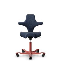 HÅG Capisco 8106 - Steelcut Trio 3 (Kvadrat) - Wool / Polyamide - STT796 - Blue - Blush Rose - 265 mm (seat height 53-79cm) - Soft castors for hard floors