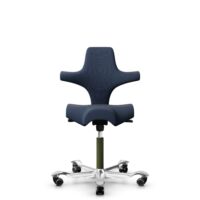 HÅG Capisco 8106 - Steelcut Trio 3 (Kvadrat) - Wool / Polyamide - STT796 - Blue - Moss Grey - 200 mm (seat height 46-64cm) - Hard castors for soft floors
