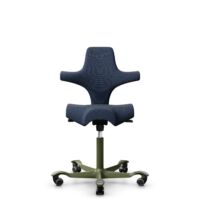 HÅG Capisco 8106 - Steelcut Trio 3 (Kvadrat) - Lana / Poliamida - STT796 - Blue - Moss Grey - 265 mm (seat height 53-79cm) - Soft castors for hard floors