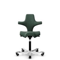 HÅG Capisco 8106 - Steelcut Trio 3 (Kvadrat) - Laine / Polyamide - STT966 Brown grey - Noir - 150 mm (hauteur d’assise 40–55 cm) - Roues dures pour sols souples
