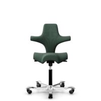 HÅG Capisco 8106 - Steelcut Trio 3 (Kvadrat) - Laine / Polyamide - STT966 Brown grey - Noir - 150 mm (hauteur d’assise 40–55 cm) - Roues souples pour sols durs